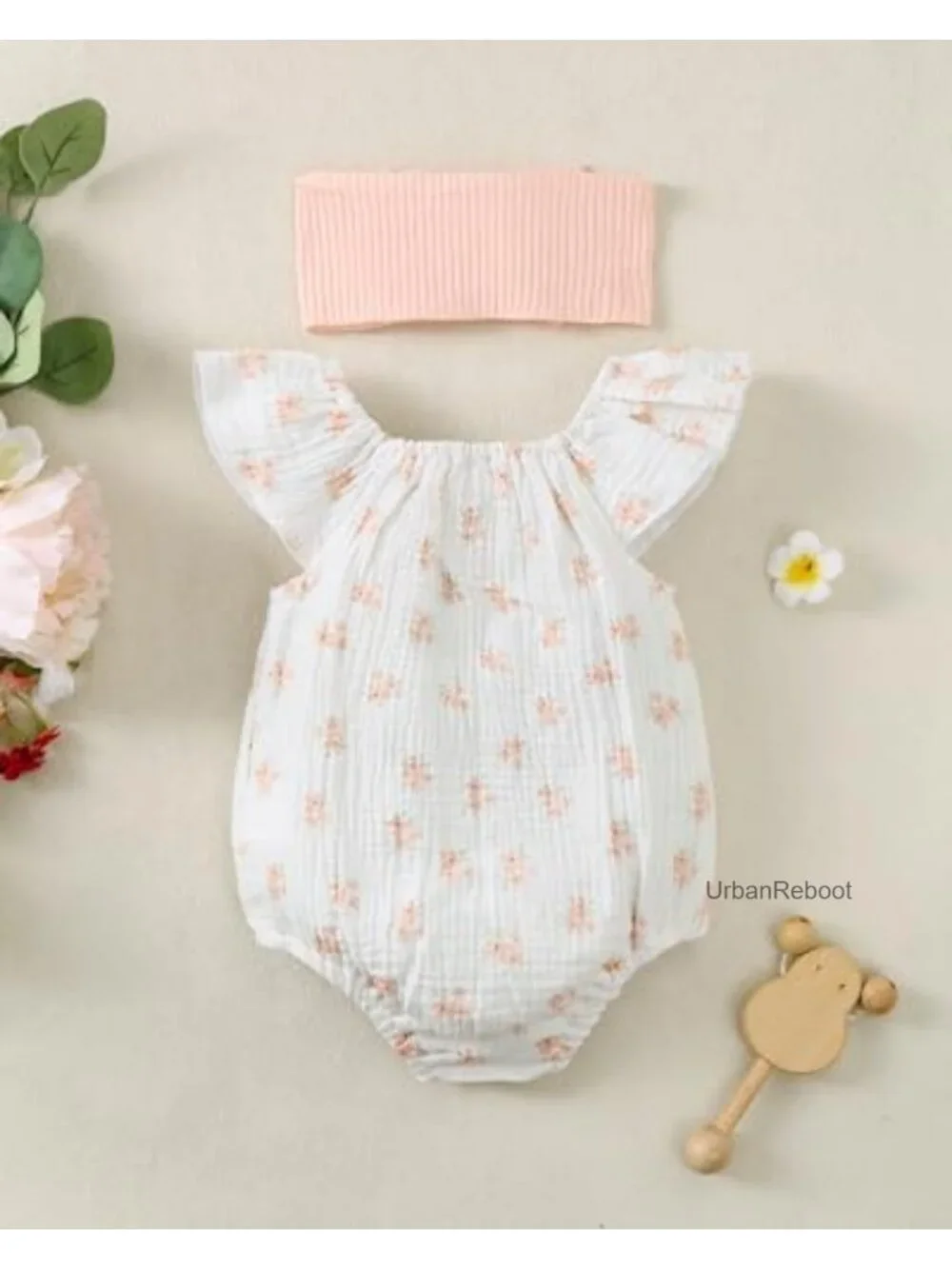 Baby Girl Ruffle Sleeve Romper Summer Outfit (No Color)